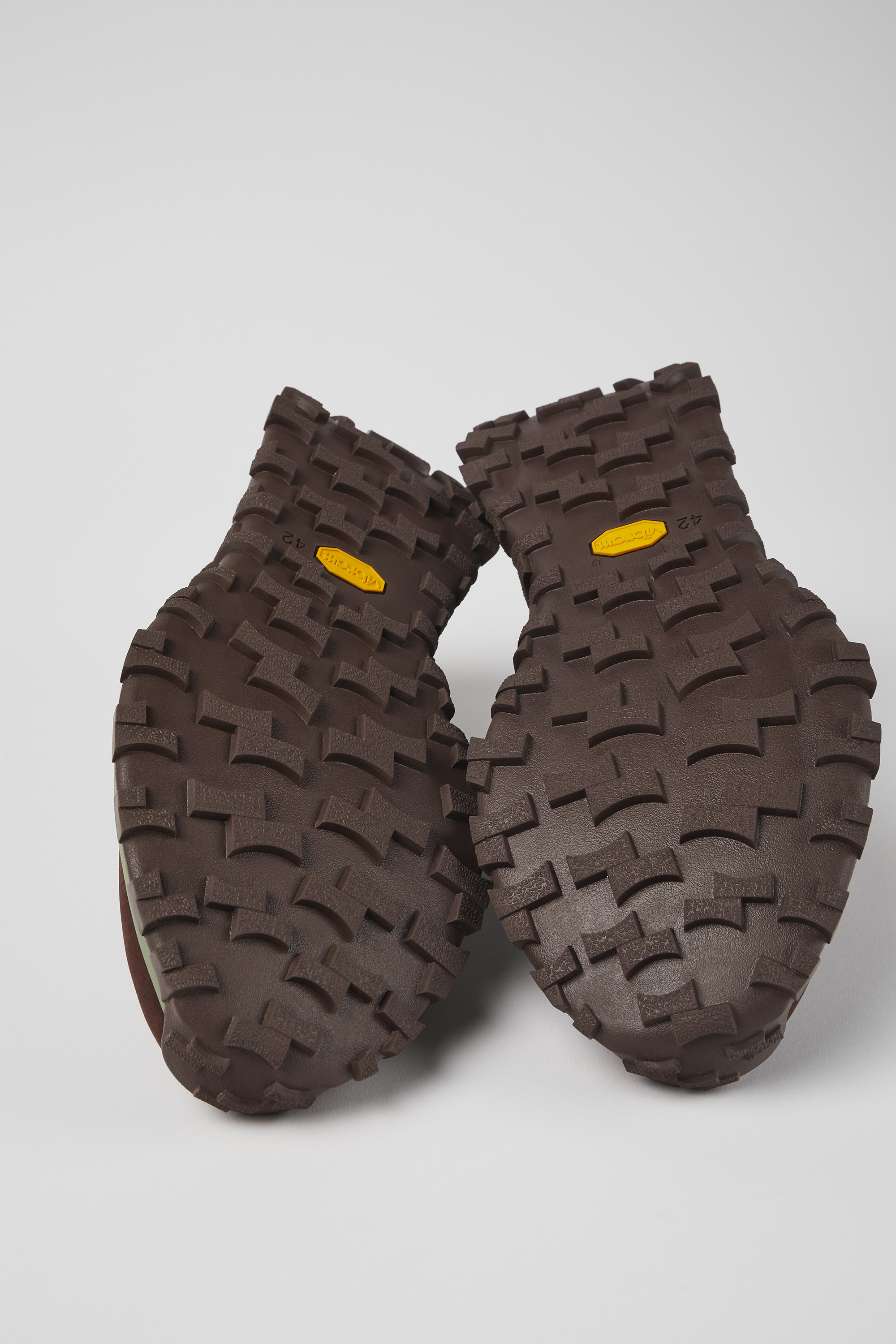 Drift Trail VIBRAM - Burgundy leather and nubuck sneakers for men