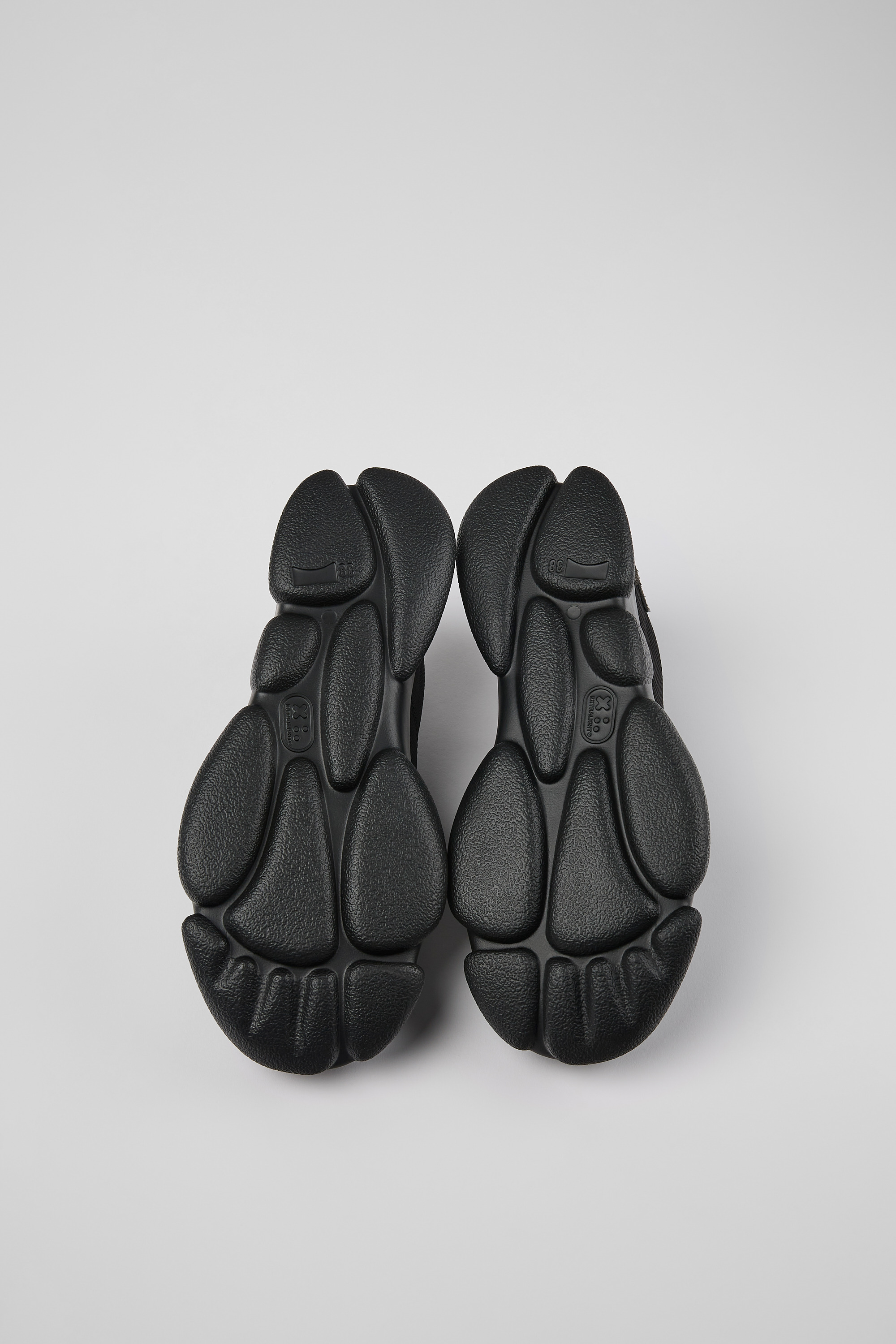 Karst - Black leather and recycled PET sneakers for women