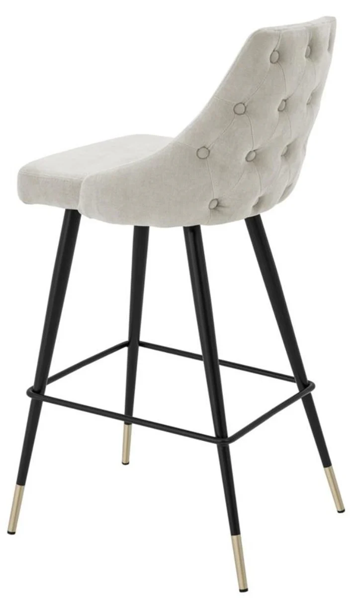 Casa Padrino luxury bar chair sand colors / black 47 x 52 x H. 101 cm - Luxury Bar Furniture