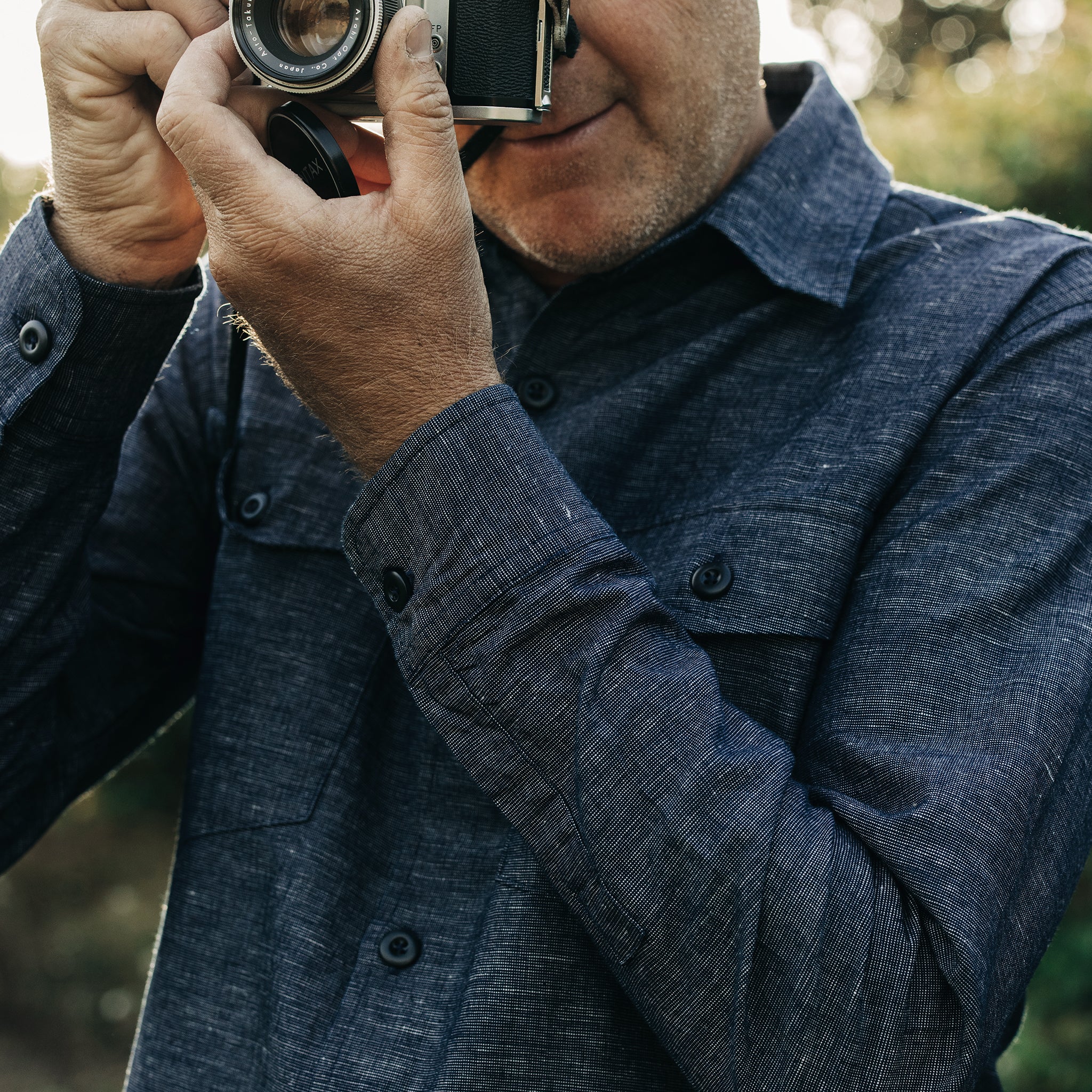 The Point Shirt in Indigo Slub