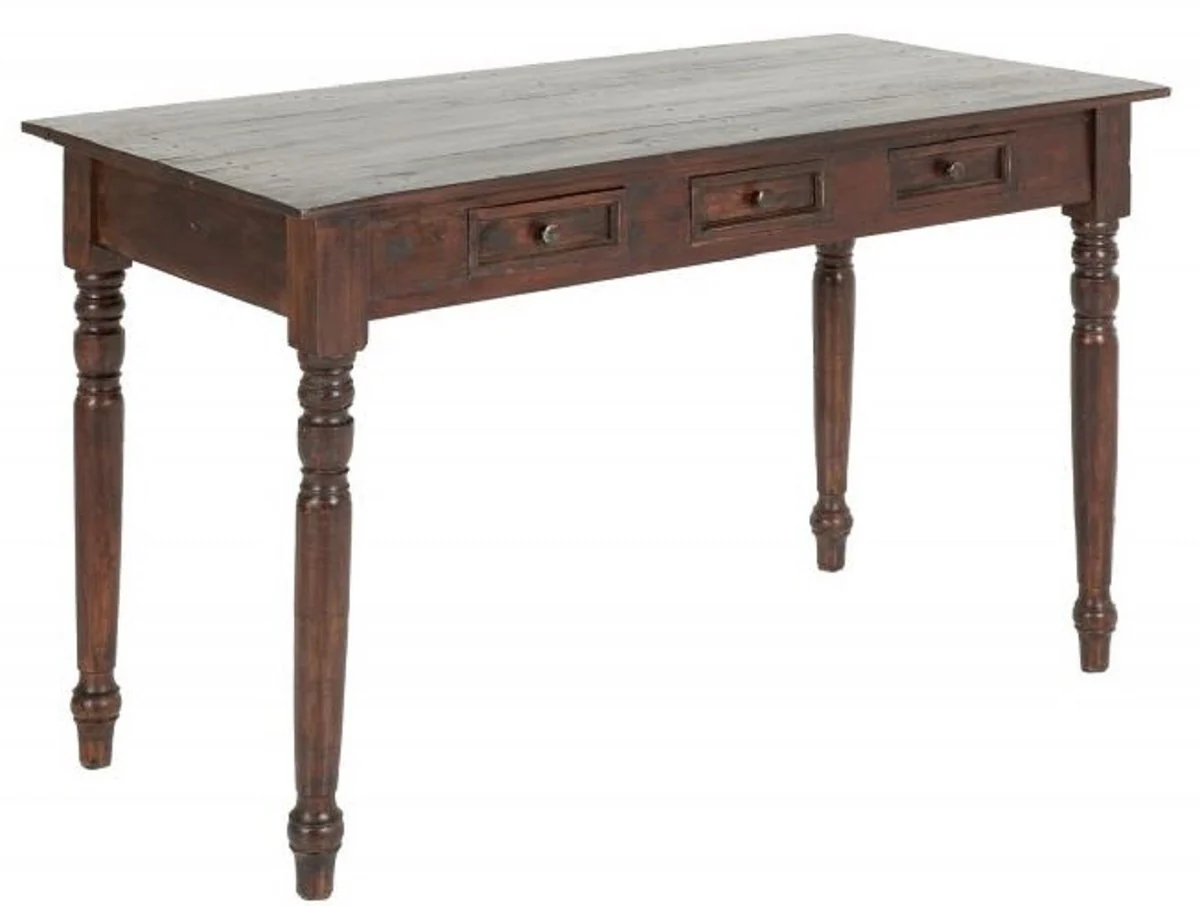 Casa Padrino escritorio de caoba de estilo campestre con 3 cajones marr¨®n oscuro 120 x 58 x H. 76 cm - Muebles de Oficina de Estilo Campestre