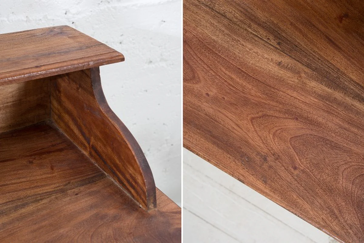 Escritorio de estilo country Casa Padrino blanco antiguo / natural 80 x 40 x H. 92 cm - Escritorio con aspecto elegante y descuidado