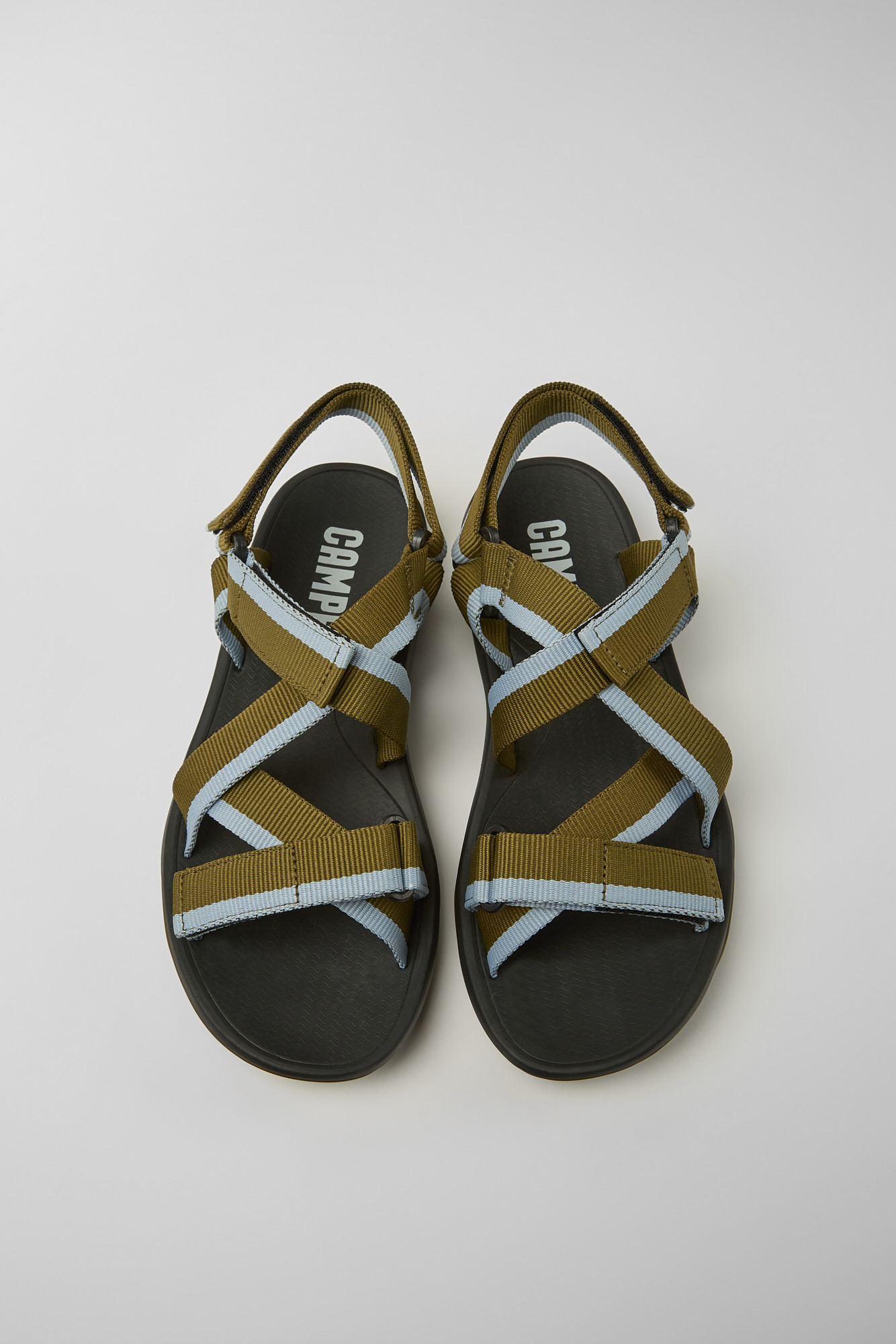 Match - Green and blue recycled PET sandals for men