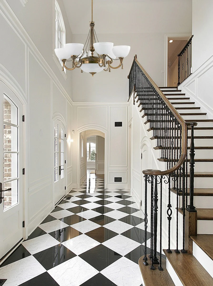 Casa Padrino ara?a de luces de cristal barroco de lujo lat¨®n con p¨¢tina / blanco ? 85 cm