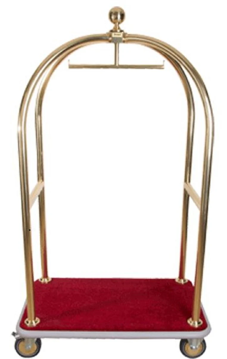 Casa Padrino carrito de lujo oro / rojo 105 x 65 x A. 193 cm - Accesorios de Hotel - Accesorios de Lujo