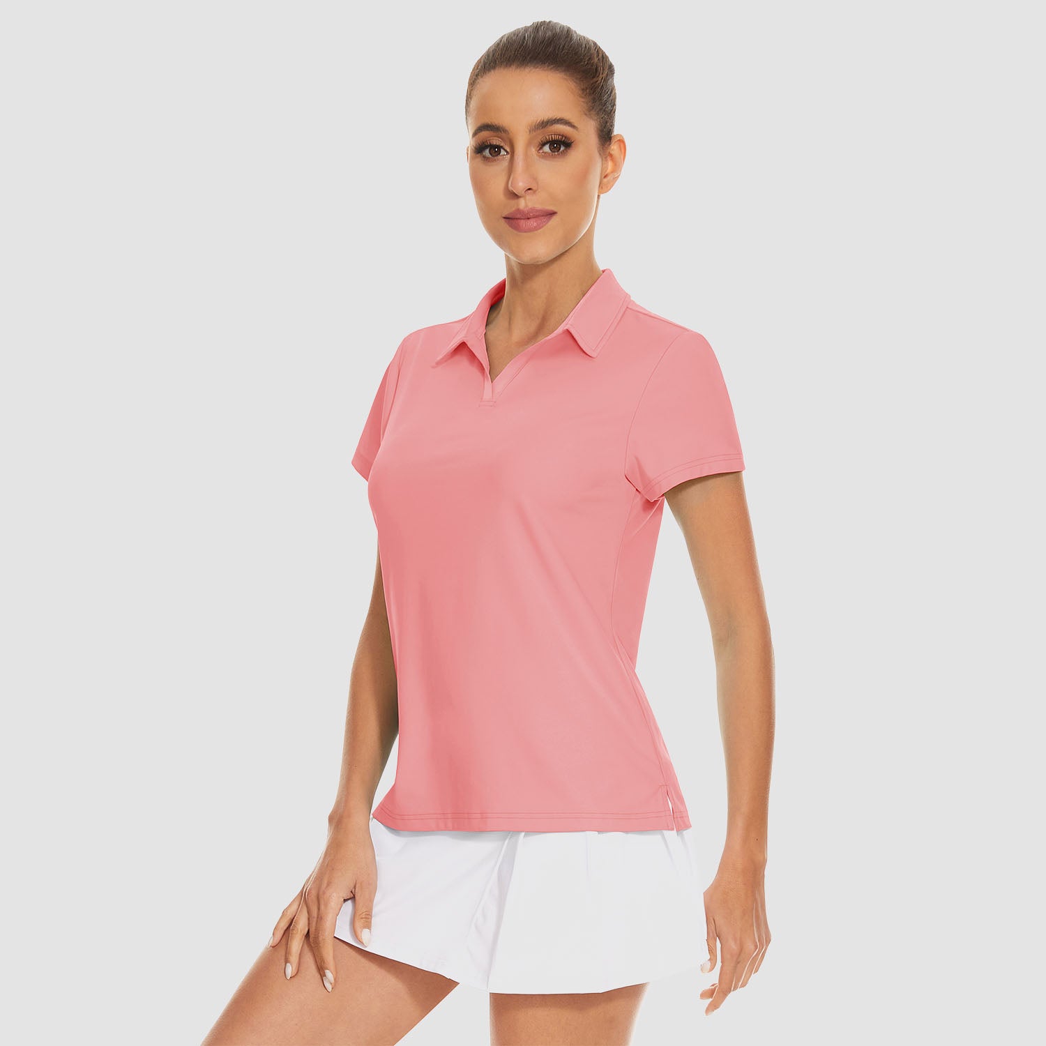Women's Golf Polo Shirts V Neck UPF 50+ Collared Tennis Shirt Lightweight Quick Dry