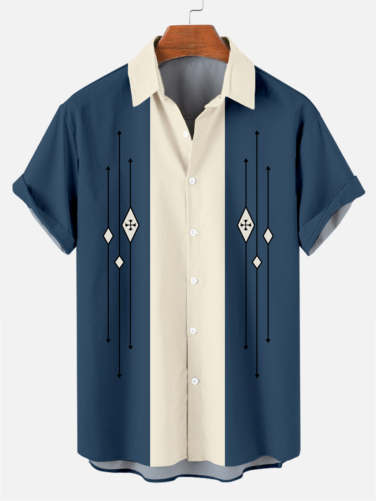 Suitmens Men's Hawaii Vacations Print Shirt Three-Piece Set 054