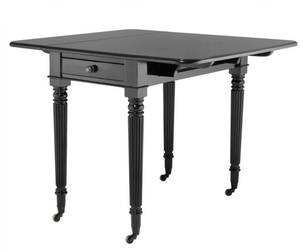 Casa Padrino luxury Art Nouveau table Solid England Black - dining table antique style - Empire Baroque colonial table Foldout