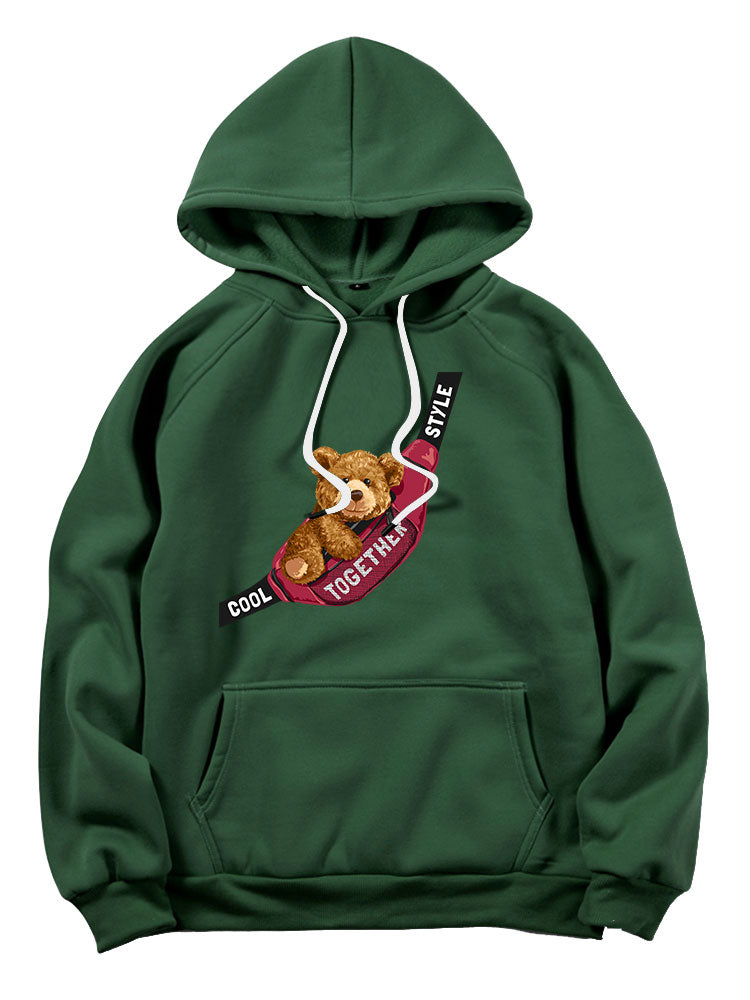 Shoulder Bag Bear Print Hoodie