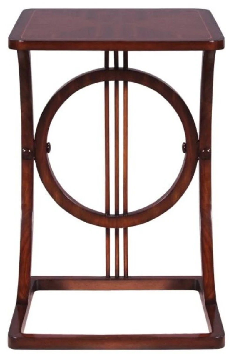 Casa Padrino Art Deco Madera de Caoba Snack Mesa / Mesa Auxiliar Marr¨®n 40 x 40 x H. 62 cm - Muebles de Lujo