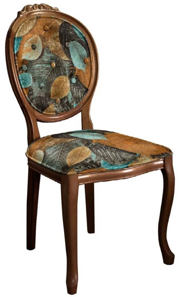 Casa Padrino conjunto de sillas de comedor barroco con elegante dise?o multicolor / marr¨®n - 6 Sillas de cocina hecho a mano en estilo barroco - Muebles de comedor barrocos