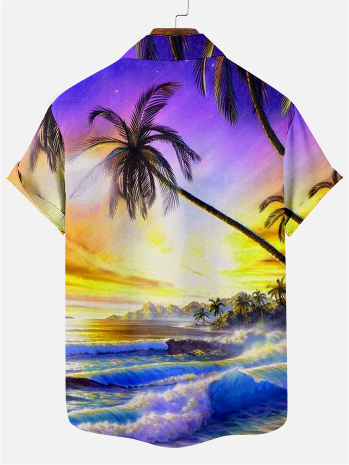 Suitmens Men's Men's Tiki Style Hawaiian Vacation Print Three-Piece Set 033