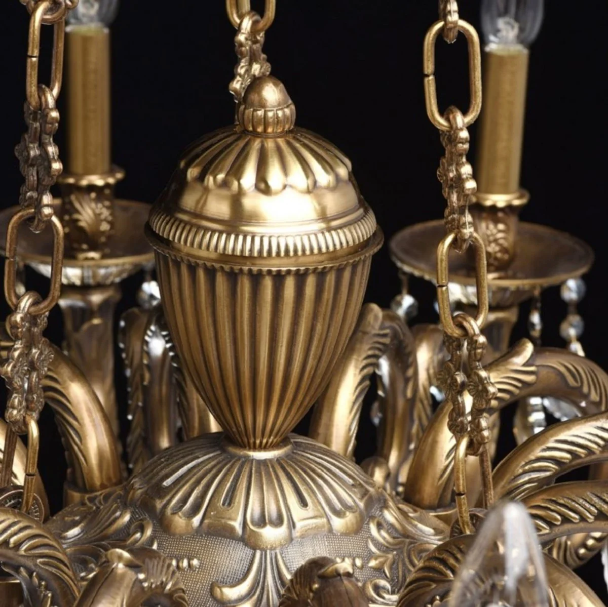 Casa Padrino araña de luces barroco de lujo bronce Ø 100 x A. 240 cm - Magnífica lámpara de araña de latón con cristal de alta calidad - Muebles Barrocos