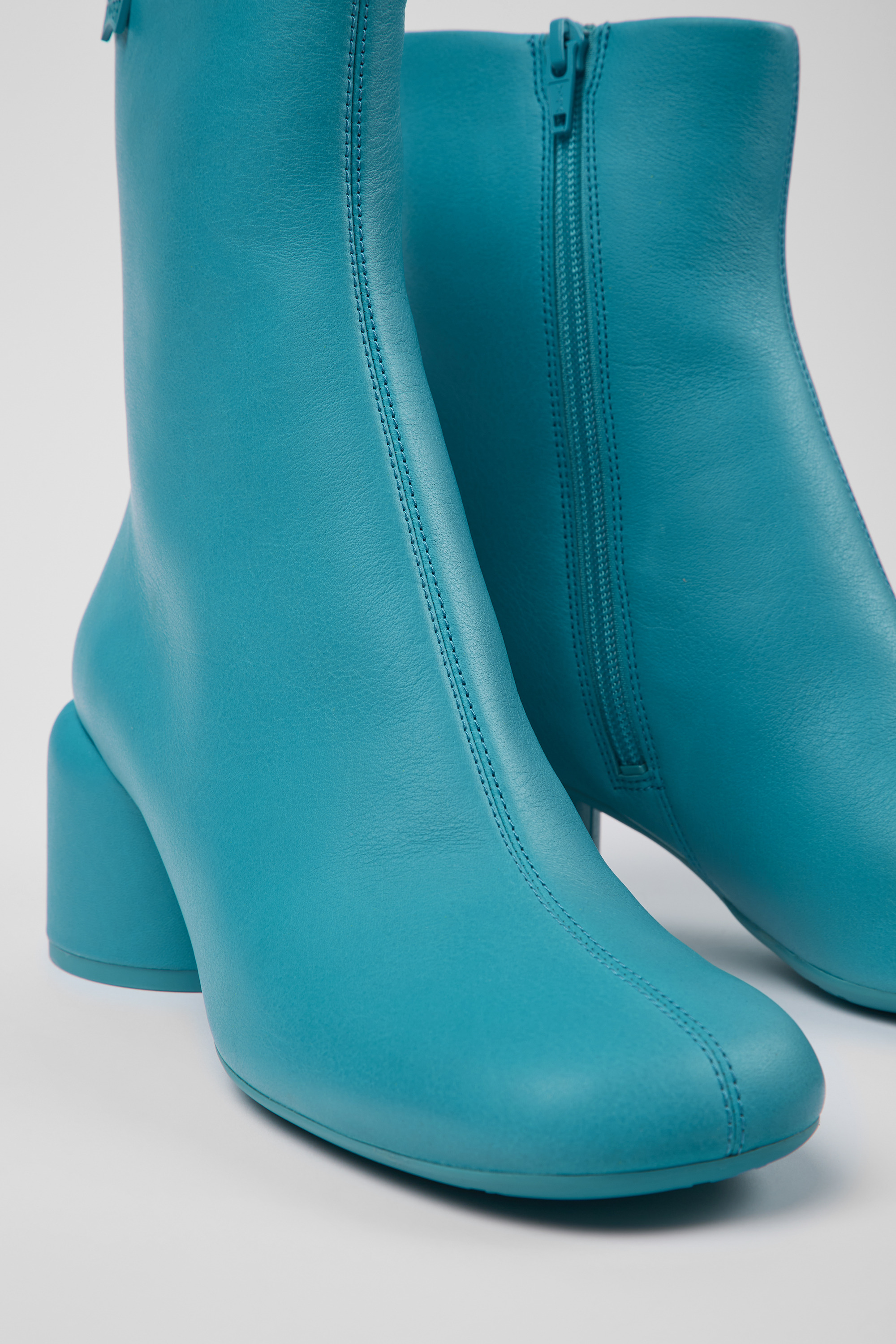 Niki - Blue leather boots for women