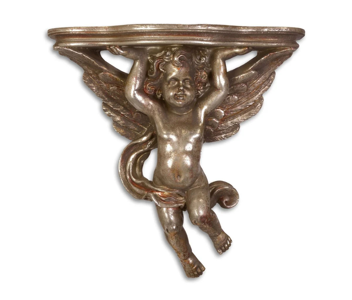 Consola de pared barroca Casa Padrino con bronce ángel 15 x 37,9 x H.37,3 - Muebles para hoteles