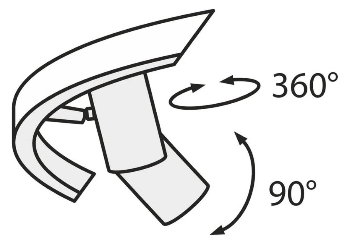 Casa Padrino lámpara colgante de lujo blanco Ø 90 cm - Lámpara Colgante Redonda con Focos LED Giratorios