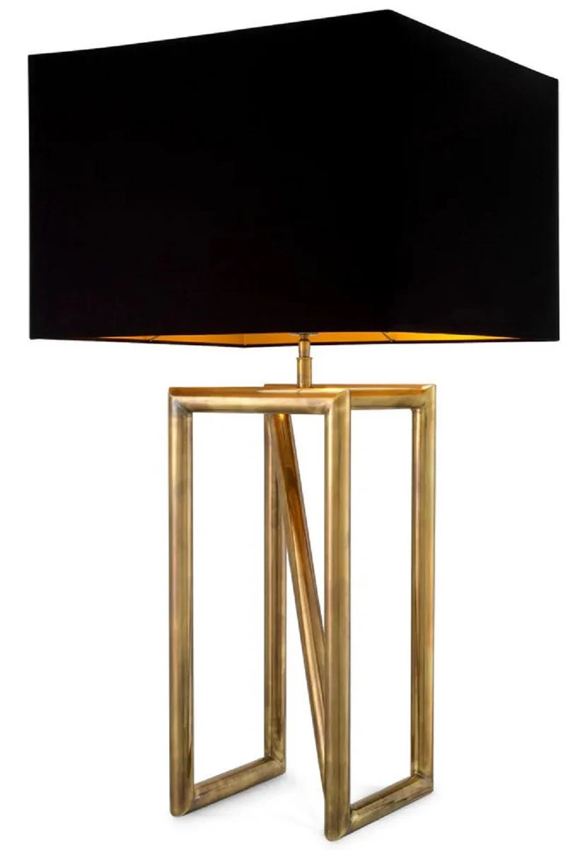 Casa Padrino l¨¢mpara de mesa de lujo lat¨®n vintage / negro A. 97 cm - Luces de lujo