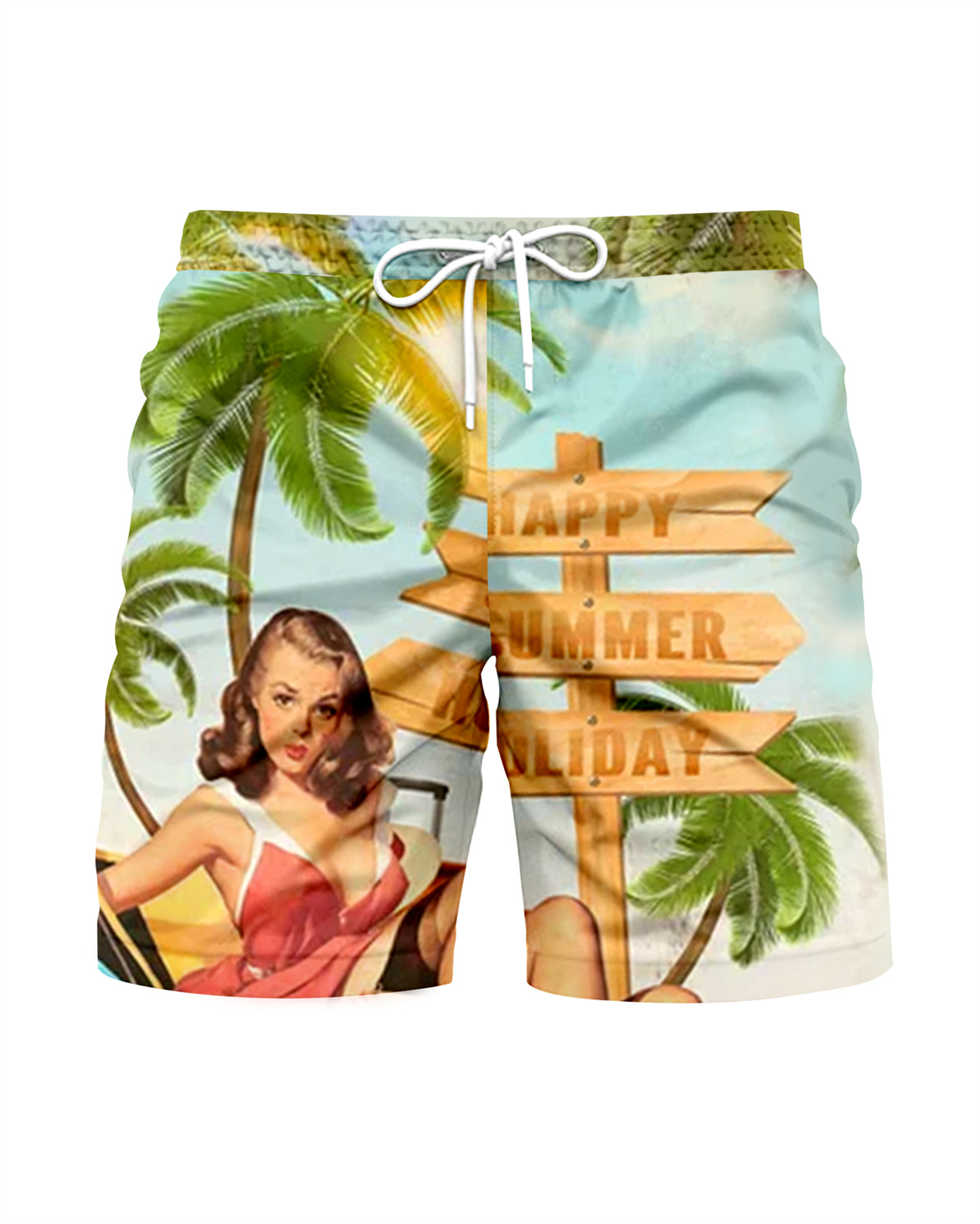 Suitmens Men's Hawaii Vacations Print Shirt Three-Piece Set 061