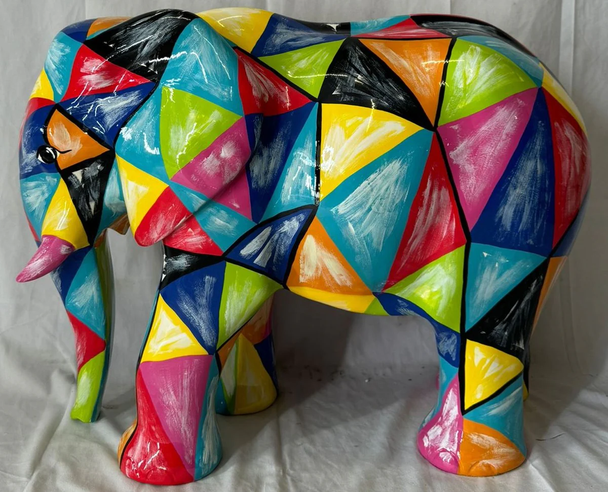 Casa Padrino escultura decorativa XXL elefante colorido 90 cm - Figura decorativa da jard¨ªn