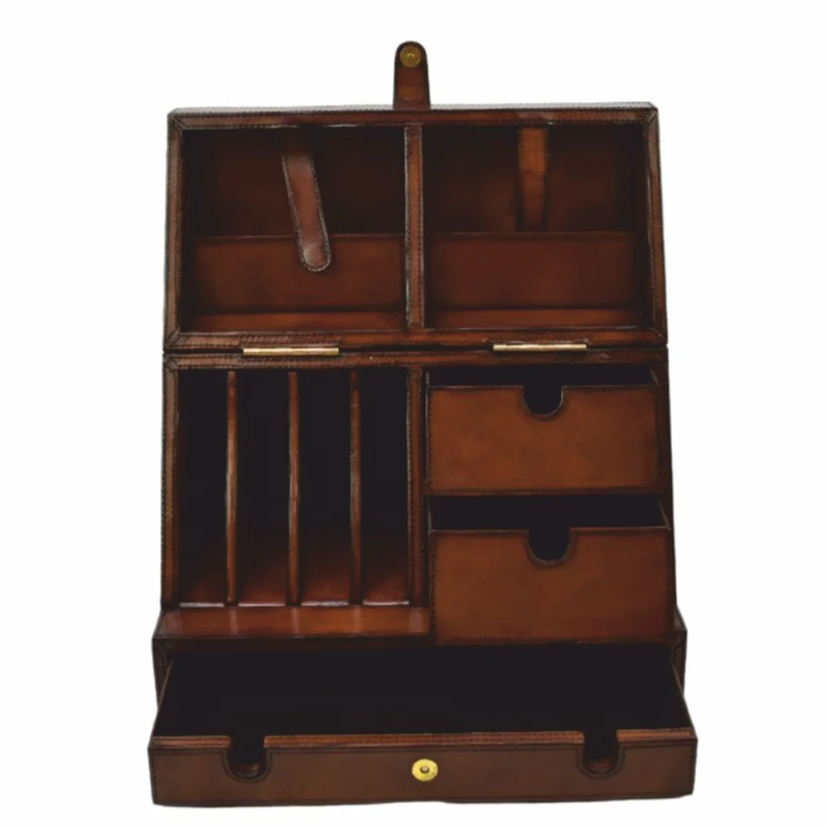 Casa Padrino caja organizadora de escritorio de lujo marr¨®n A. 43 cm - Accesorios de escritorio