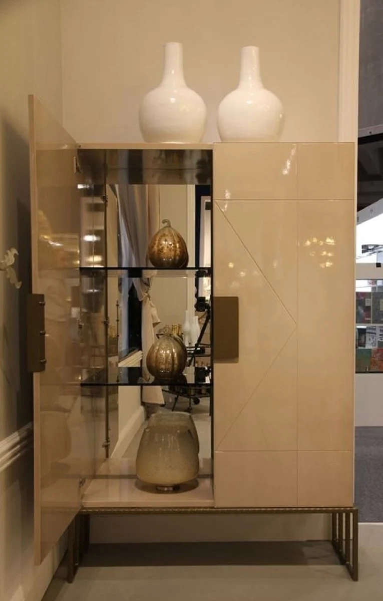 Casa Padrino armario de sal¨®n de dise?o crema / lat¨®n 120 x 45 x A. 175 cm - Muebles de Sal¨®n - Calidad de Lujo