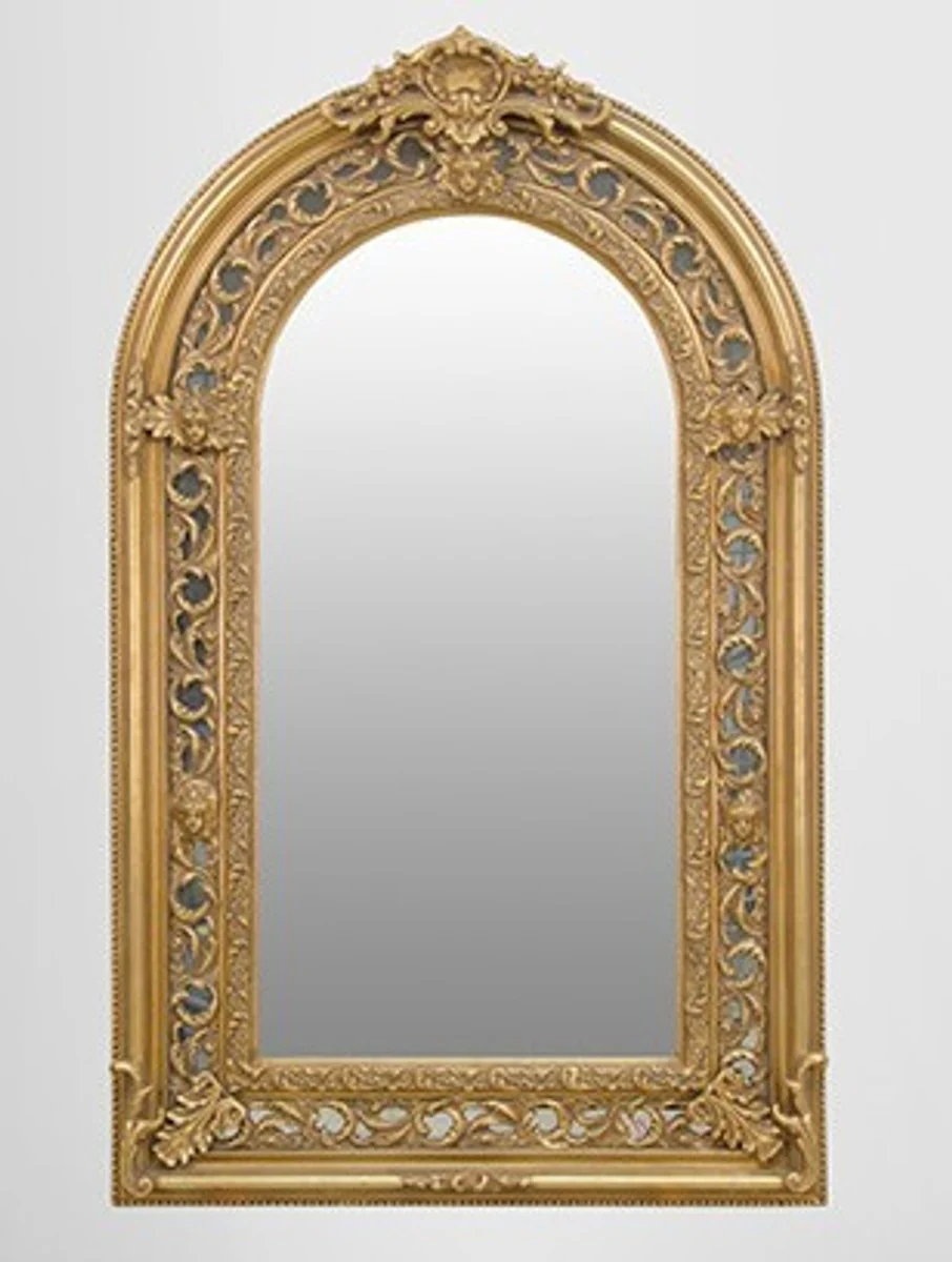 Large sumptuous baroque mirror half round gold 185 x 110 cm