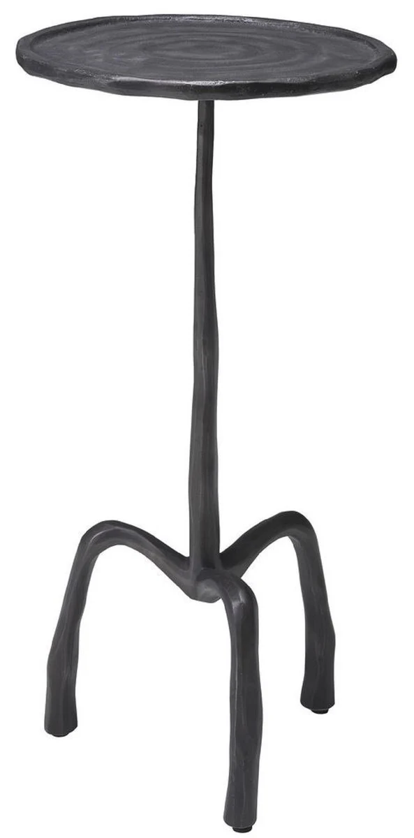 Casa Padrino mesa auxiliar de lujo bronce ? 27,5 x A. 57,5 ??cm - Mesa redonda de metal con aspecto de madera - Muebles de sal¨®n - Muebles de Lujo