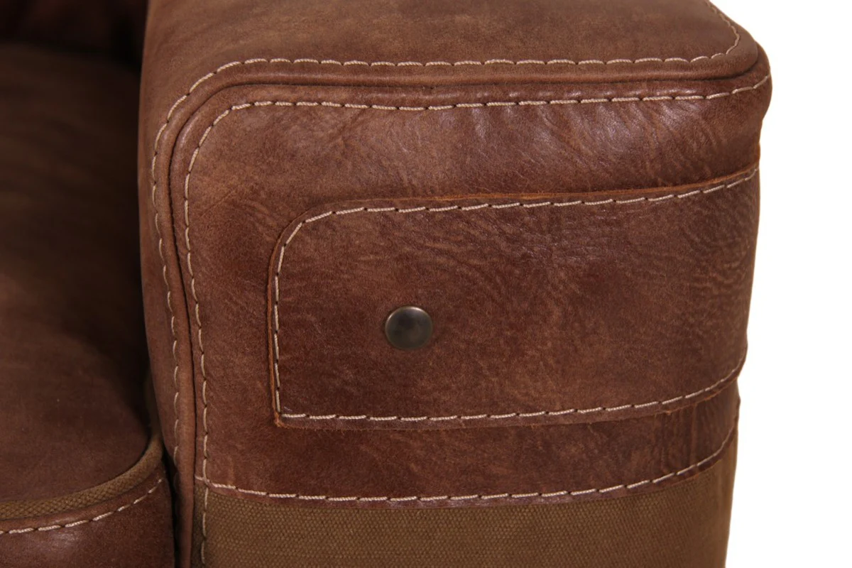 Sill¨®n de cuero real de lujo Casa Padrino marr¨®n 92 x H. 93 cm - Chesterfield Furniture