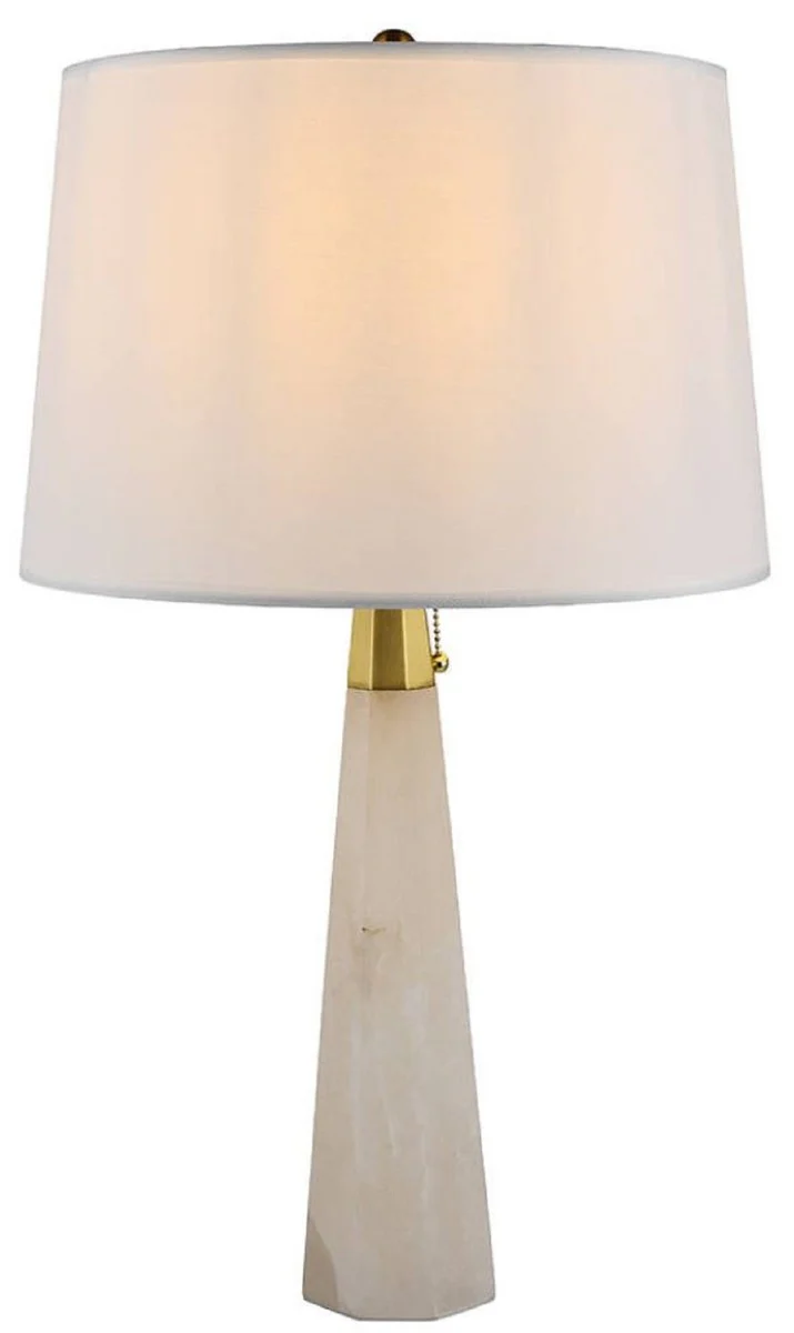 Casa Padrino l¨¢mpara de mesa de m¨¢rmol de lujo blanco / oro A. 67,5 cm