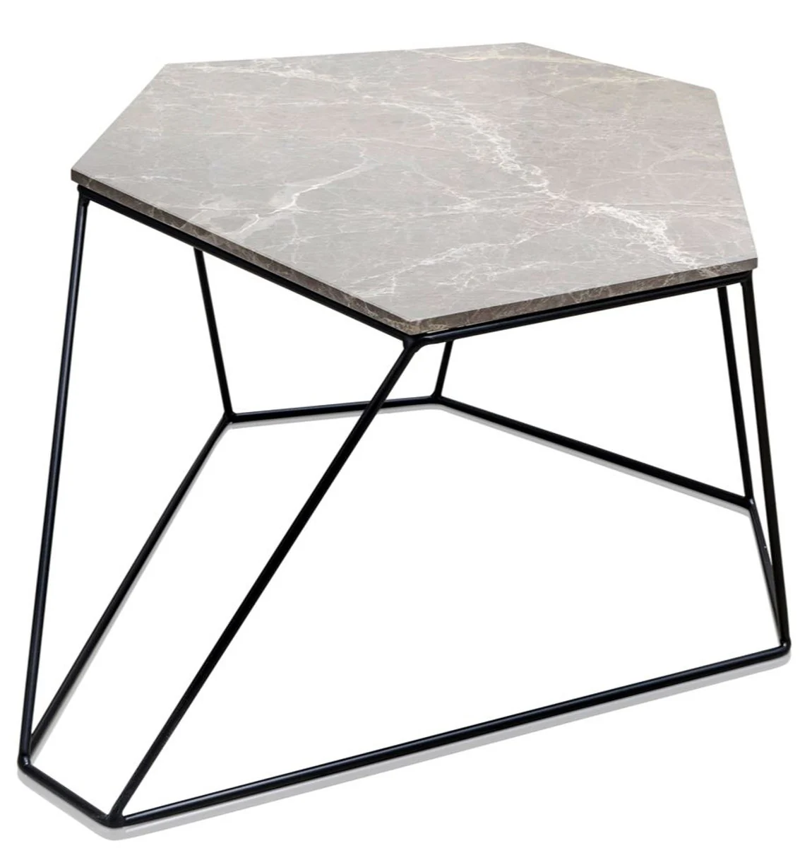 Casa Padrino mesa de centro de dise?o gris / negro 75 x 58 x H. 35 cm - Mesa de Centro de Lujo con Tablero de la Mesa