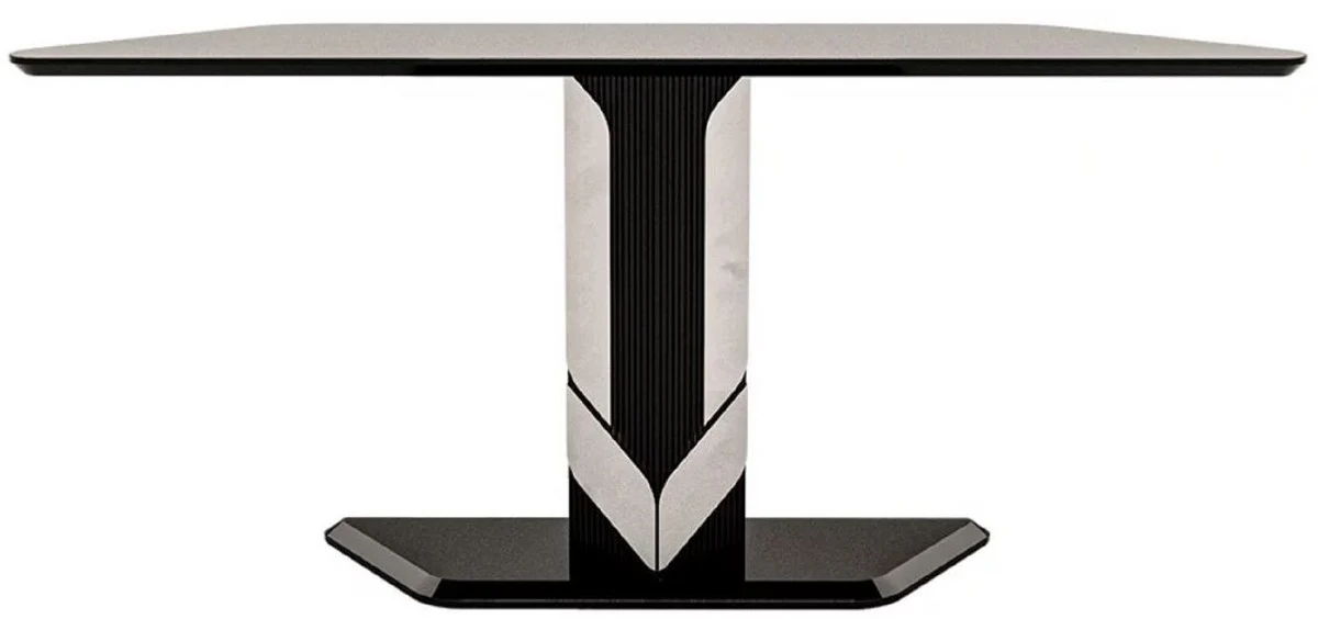 Casa Padrino consola de dise?o de lujo marr¨®n / negro / plata 160 x 36 x A. 90 cm - Mesa consola rectangular - Muebles de lujo - Muebles de dise?o - Muebles de hotel - Calidad de lujo