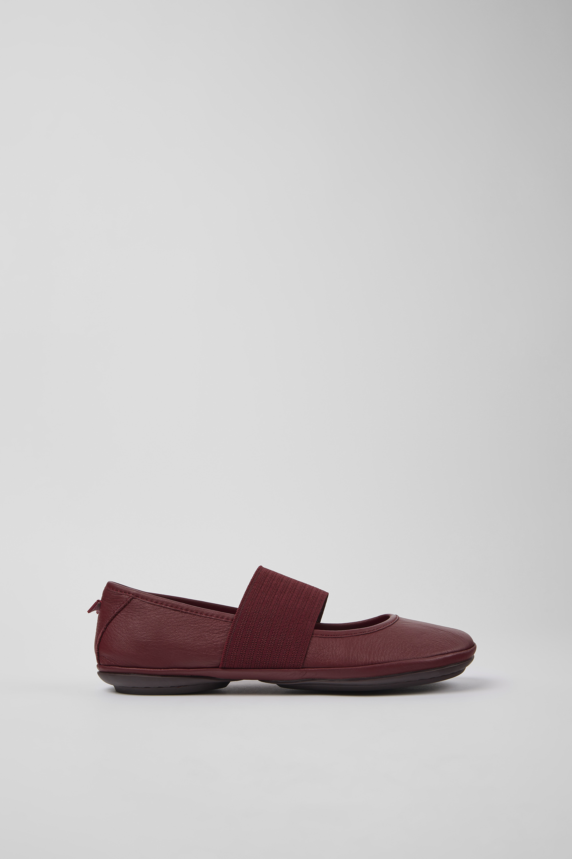 Right - Burgundy leather ballerinas for women