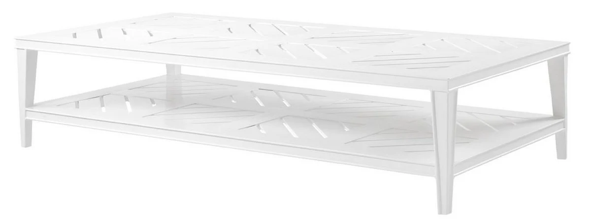 Casa Padrino mesa de centro de lujo blanco 180 x 90 x H. 42 cm - Mesita Rectangular Hecha de Aluminio Duradero de Alta Calidad - Mesa de Jard¨ªn