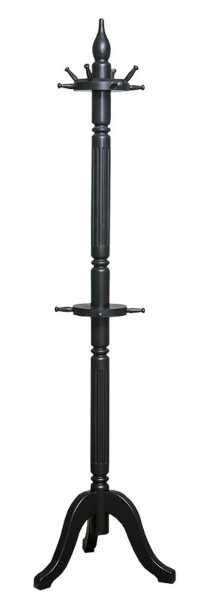 Casa Padrino perchero de estilo country negro 59 x 59 x H. 200 cm - Perchero de Madera Maciza - Muebles de Armario de Estilo Country