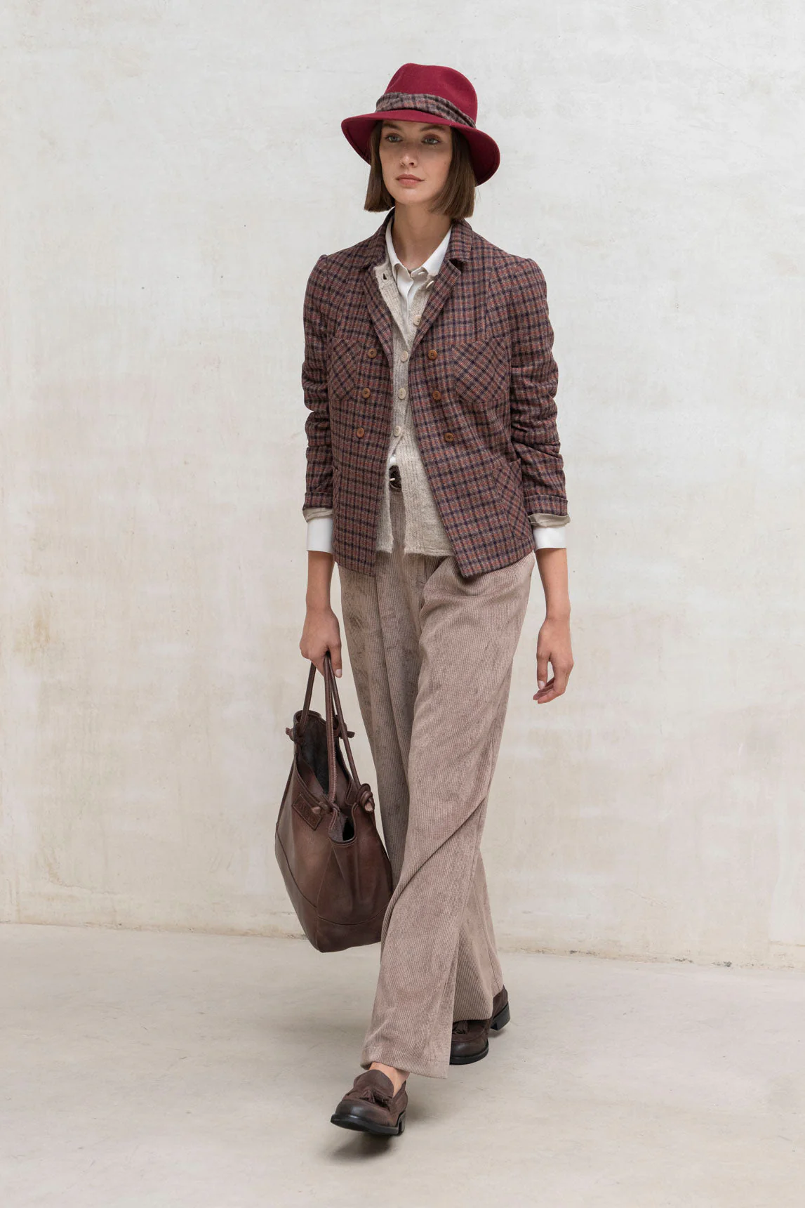 Rivera-spain Chaqueta Verona cuadros burdeos