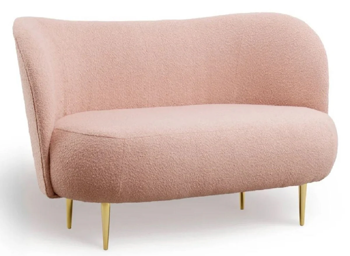 Casa Padrino conjunto de sal¨®n de lujo rosa / oro - 2 Sof¨¢s de Lujo con Respaldo Curvo y 2 Sillones de Lujo con Respaldo Curvo - Muebles de sal¨®n - Muebles de lujo - Interiores de lujo