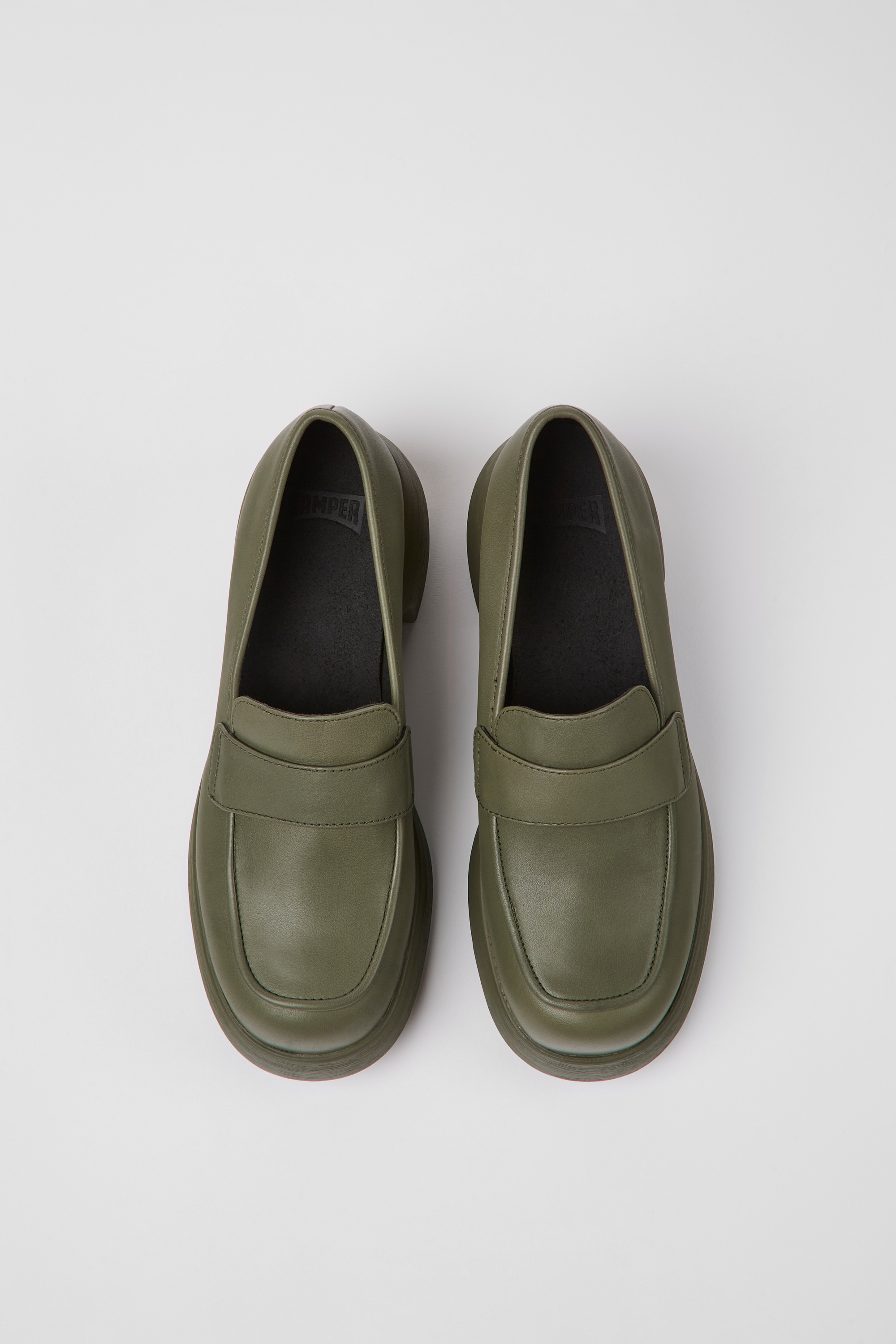 Thelma - Green leather shoes for women