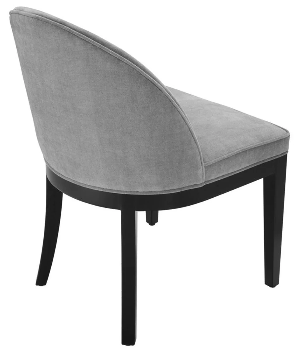 Casa Padrino silla de comedor de lujo gris / negro 55 x 61 x H. 84 cm - Muebles de Lujo