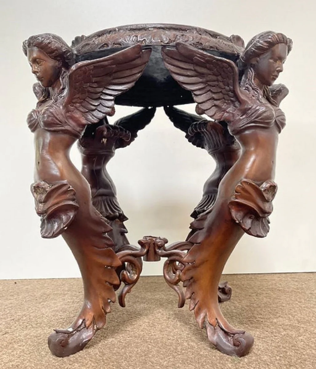 Casa Padrino taburete barroco de lujo ¨¢ngeles ? 51 x A. 48 cm - Taburete redondo de bronce en estilo barroco - Muebles Barrocos