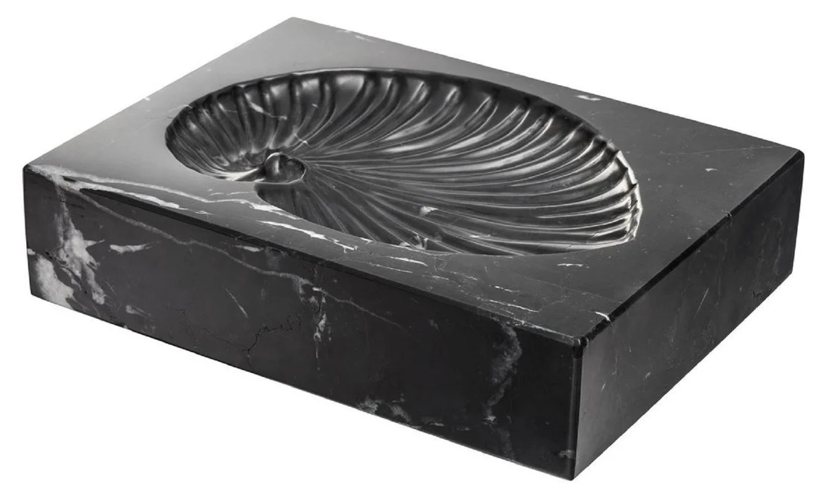 Casa Padrino decoraci¨®n de escritorio de lujo negro 24 x 18 x H. 5,5 cm - Objeto Deco de M¨¢rmol - Accesorios Deco