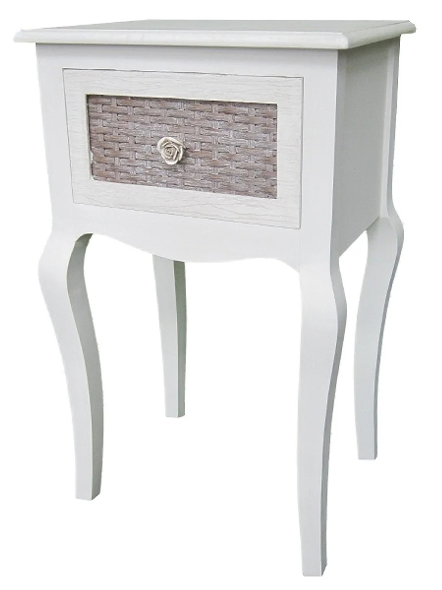 Casa Padrino country style telephone table light gray / brown 40 x 32 x H. 68 cm - Handmade Side Table with Drawer