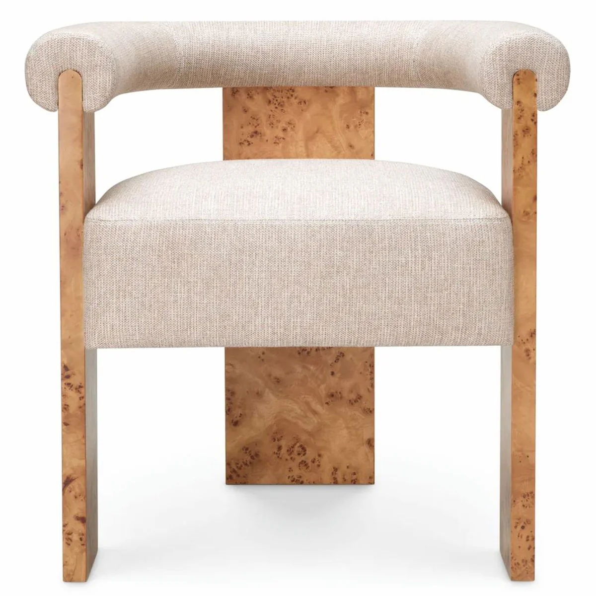 Casa Padrino silla de comedor de lujo con reposabrazos natural / marr¨®n claro