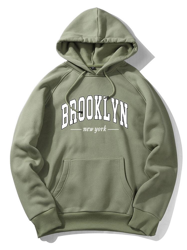 Brooklyn Letter Print Hoodie