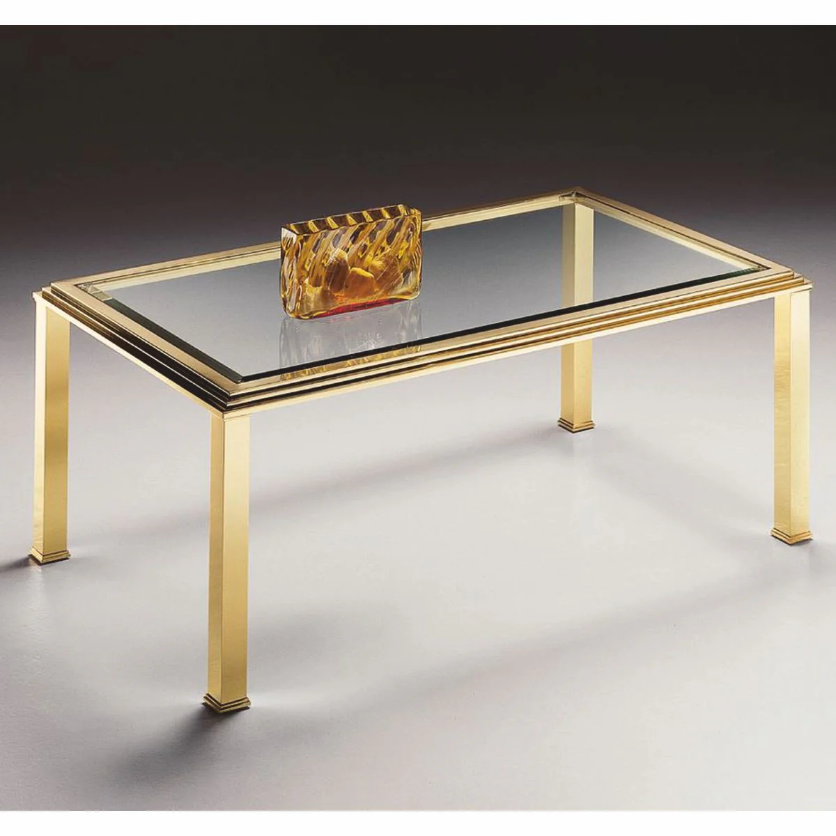 Casa Padrino mesa de centro de lat¨®n de lujo 120 x 70 x A. 49 cm - Hecho en Italia