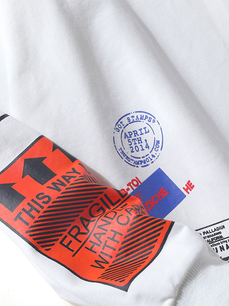 Slogan Label Print Sweatshirt