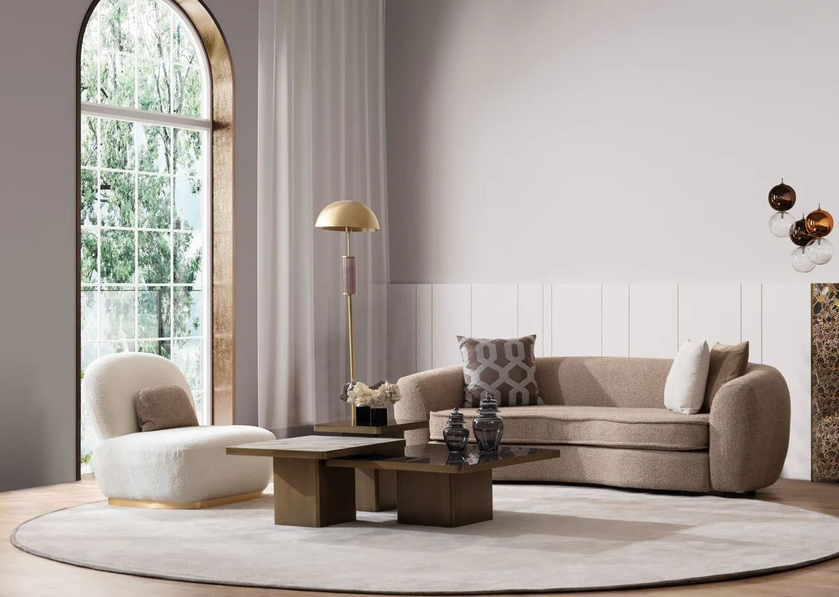 Casa Padrino sof¨¢ de lujo marr¨®n / negro 250 x 106 x A. 72 cm - Sof¨¢ de sal¨®n - Sof¨¢ de hotel - Muebles de sal¨®n - Interiores de sal¨®n - Muebles de hotel - Muebles de lujo - Interiores de lujo