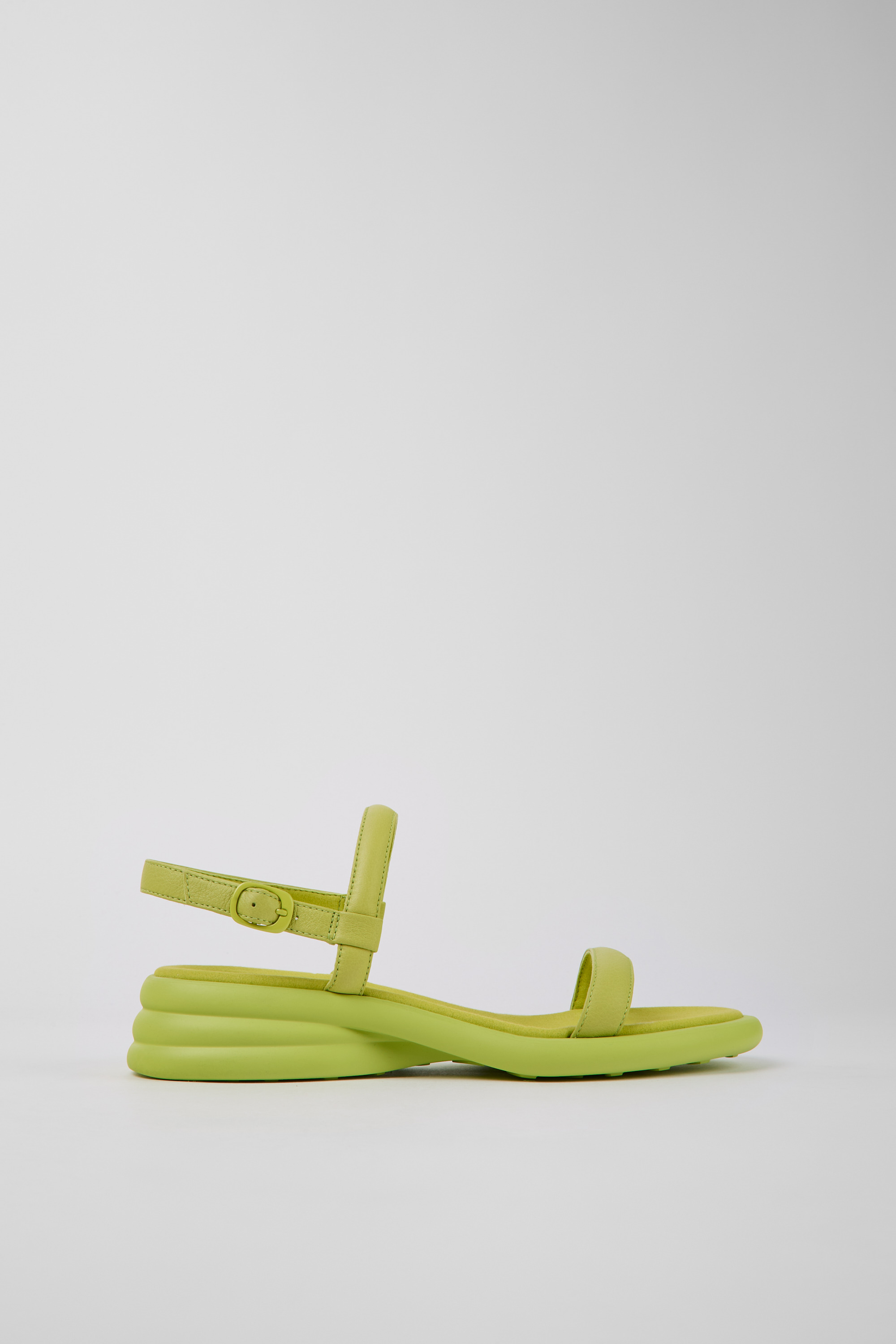 Spiro - Green leather sandals for women