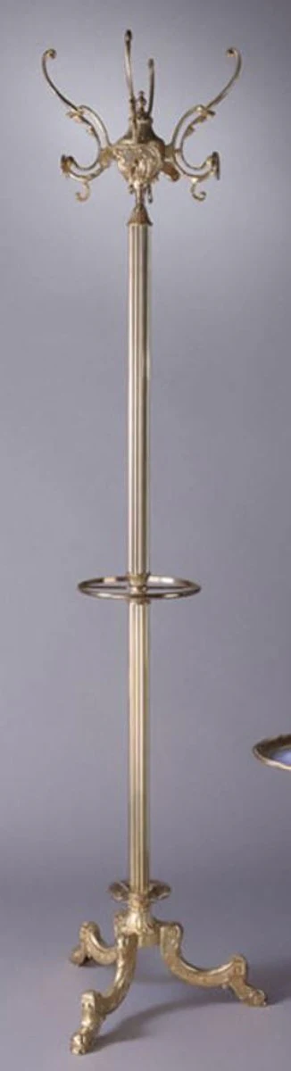 Casa Padrino perchero barroco de lujo con paragüero oro 45 x 45 x A. 175 cm - Perchero de latón noble - Perchero de Hotel Barroco