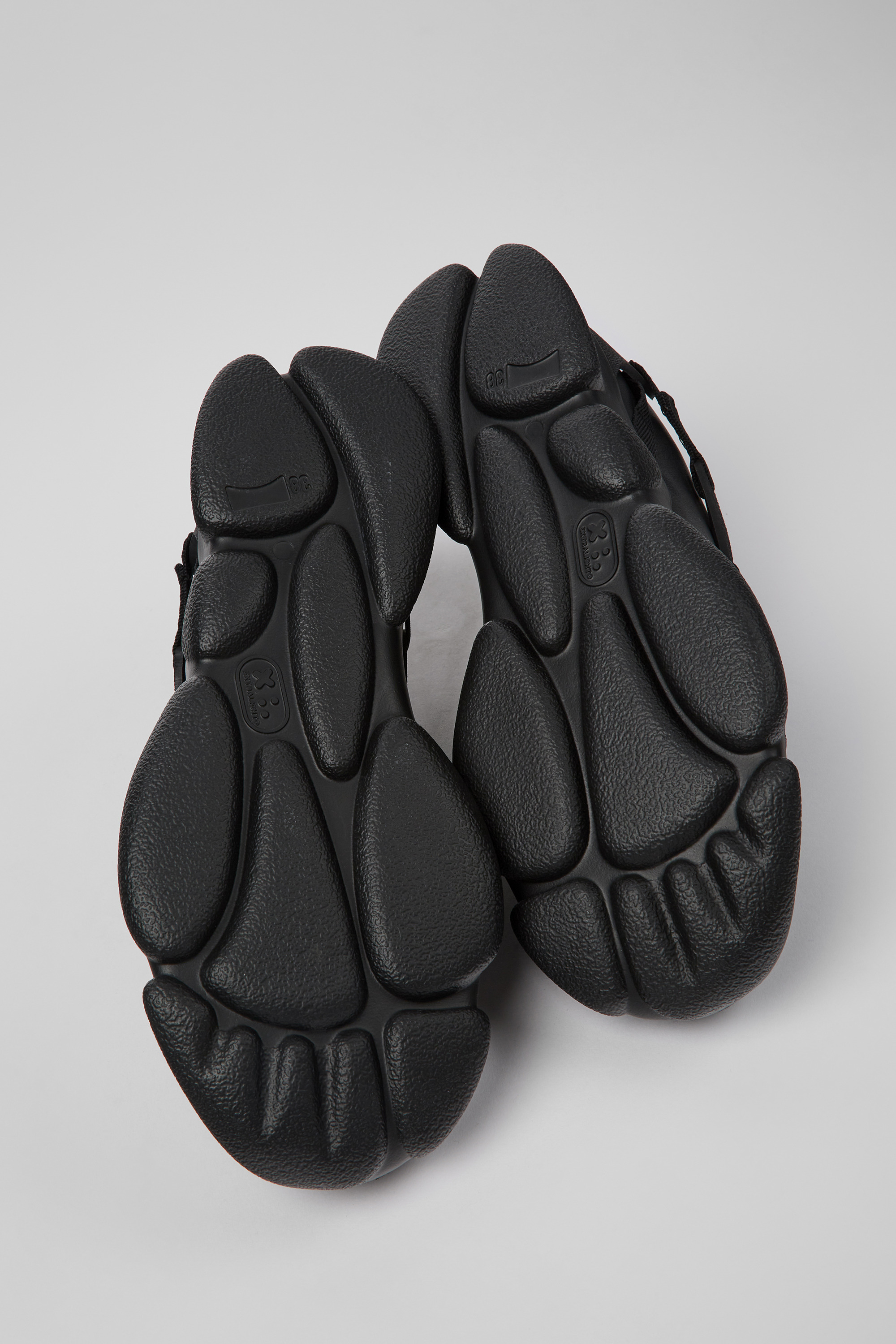 Karst - Black leather and textile sneakers for women