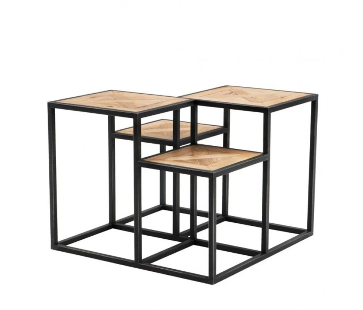 Casa Padrino luxury art deco designer side table reclaimed oak wood - Luxury Table